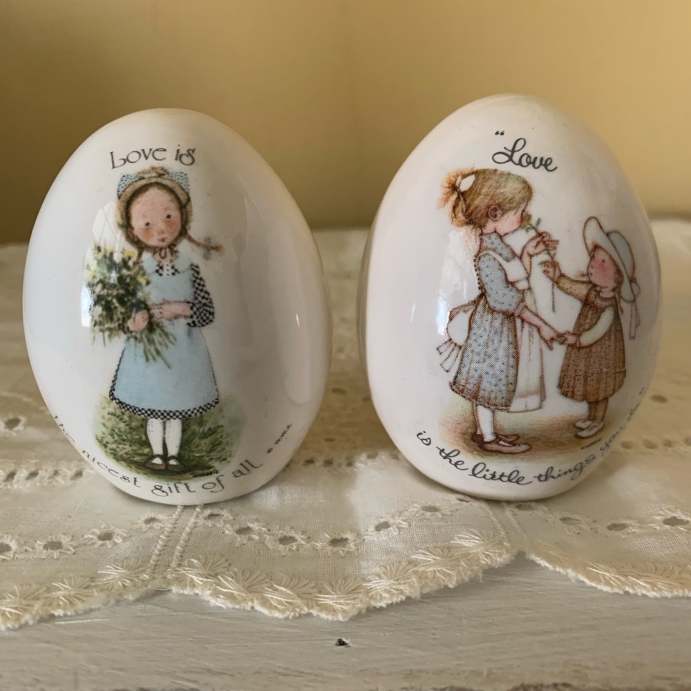 Pair of Holly Hobby collectors eggs